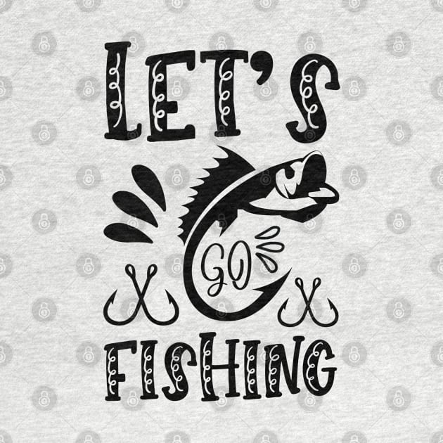 Less Talk More Fishing - Gift For Fishing Lovers, Fisherman - Black And White Simple Font by Famgift